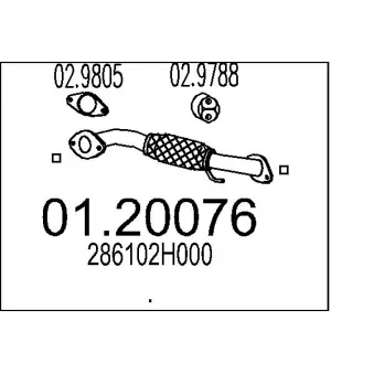 Tuyau d'échappement MTS OEM 286102H000