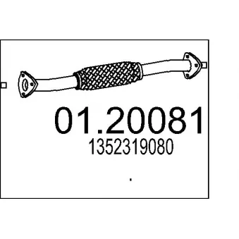 Tuyau d'échappement MTS 01.20081 pour PEUGEOT BOXER 2.2 HDI 100 - 101cv