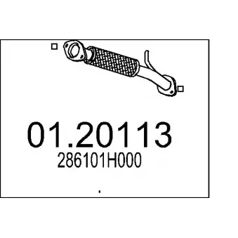 Tuyau d'échappement MTS 01.20113 pour HYUNDAI PONY 1.6 - 122cv