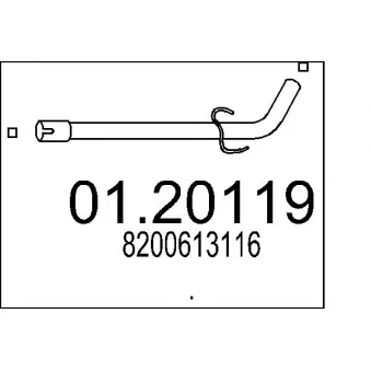 MTS 01.20119 - Tuyau d'échappement