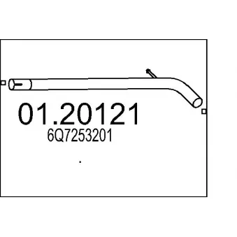 Tuyau d'échappement MTS OEM 6Q7253201