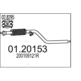 MTS 01.20153 - Tuyau d'échappement