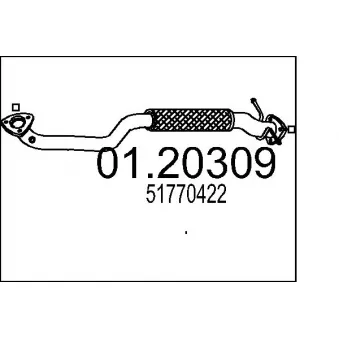 MTS 01.20309 - Tuyau d'échappement