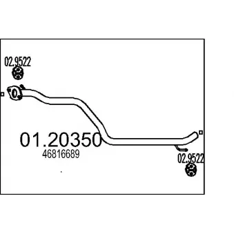 MTS 01.20350 - Tuyau d'échappement