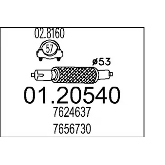 MTS 01.20540 - Tuyau flexible, échappement