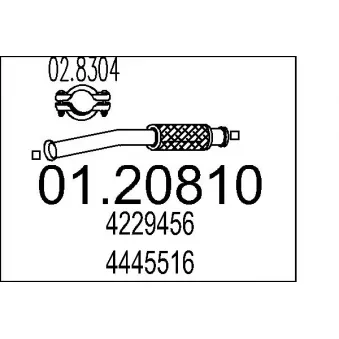 Tuyau flexible, échappement MTS OEM 4750741