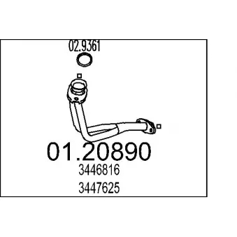 MTS 01.20890 - Tuyau d'échappement