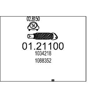 Tuyau d'échappement MTS OEM 1088352