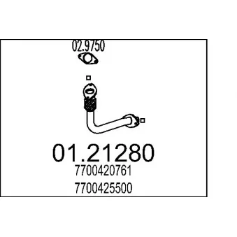 Tuyau d'échappement MTS OEM 7700430611