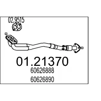 MTS 01.21370 - Tuyau d'échappement