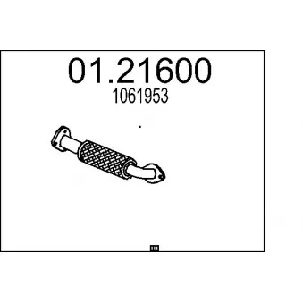 Tuyau d'échappement MTS 01.21600 pour FORD FOCUS 1.8 Turbo DI / TDDi - 90cv