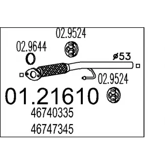 Tuyau d'échappement MTS [01.21610]