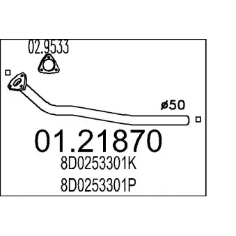 Tuyau d'échappement MTS [01.21870]