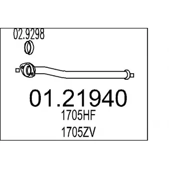 MTS 01.21940 - Tuyau d'échappement