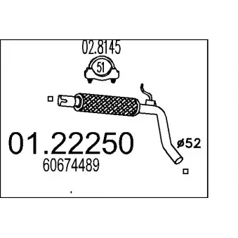 MTS 01.22250 - Tuyau d'échappement