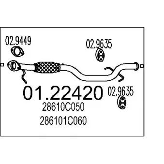 Tuyau d'échappement MTS OEM 286101C060
