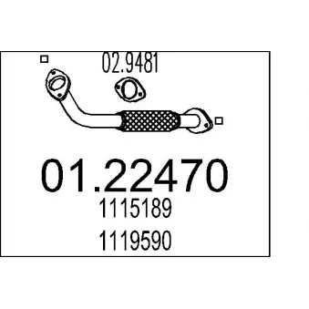 Tuyau d'échappement MTS OEM 1119590