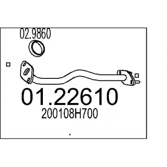 MTS 01.22610 - Tuyau d'échappement