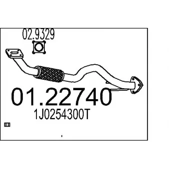MTS 01.22740 - Tuyau d'échappement