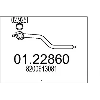 MTS 01.22860 - Tuyau d'échappement