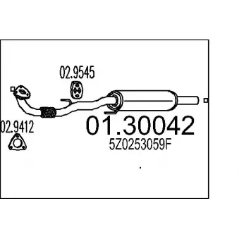 Silencieux avant MTS OEM 5Z0253059F