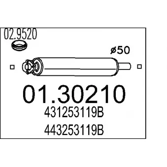 Silencieux avant MTS [01.30210]
