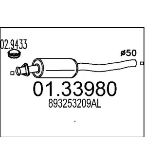 MTS 01.33980 - Silencieux avant
