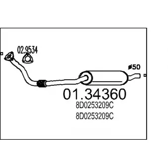 MTS 01.34360 - Silencieux avant