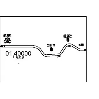 Tuyau d'échappement MTS [01.40000]