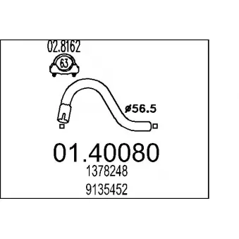 MTS 01.40080 - Tuyau d'échappement