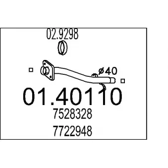 MTS 01.40110 - Tuyau d'échappement