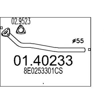 MTS 01.40233 - Tuyau d'échappement