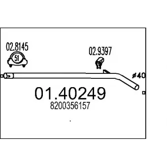 MTS 01.40249 - Tuyau d'échappement