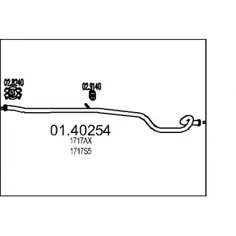Tuyau d'échappement MTS OEM 1717AX