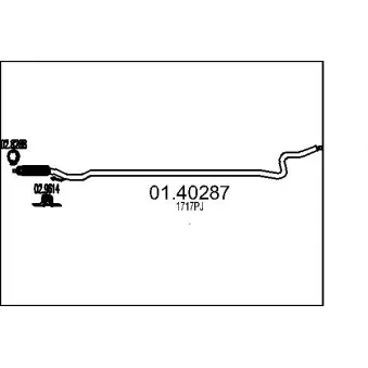 Tuyau d'échappement MTS 01.40287 pour PEUGEOT 207 1.4 HDi - 68cv