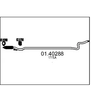 Tuyau d'échappement MTS 01.40288 pour PEUGEOT 207 1.6 HDI - 90cv