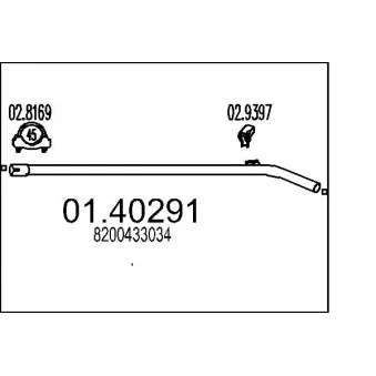 MTS 01.40291 - Tuyau d'échappement