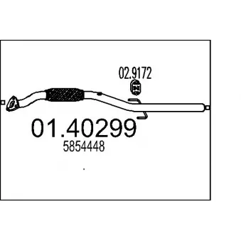Tuyau d'échappement MTS 01.40299 pour OPEL VECTRA 1.8 - 140cv