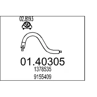 MTS 01.40305 - Tuyau d'échappement