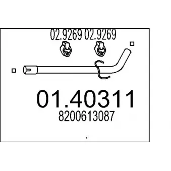 MTS 01.40311 - Tuyau d'échappement