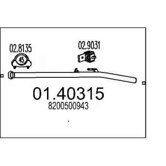 Tuyau d'échappement MTS OEM 8200500943