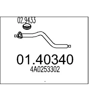 MTS 01.40340 - Tuyau d'échappement