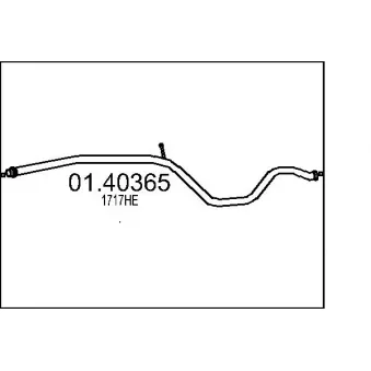 Tuyau d'échappement MTS 01.40365 pour PEUGEOT 206 1.4 - 75cv