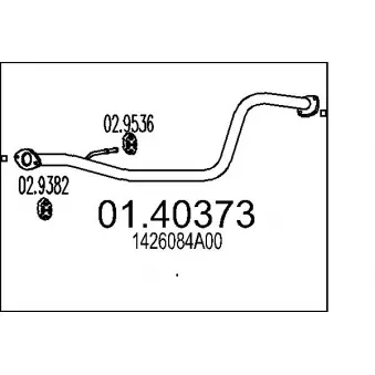 Tuyau d'échappement MTS 01.40373 pour SUZUKI JIMNY 1.3 4WD - 86cv