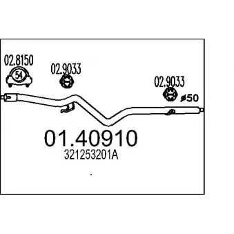 MTS 01.40910 - Tuyau d'échappement