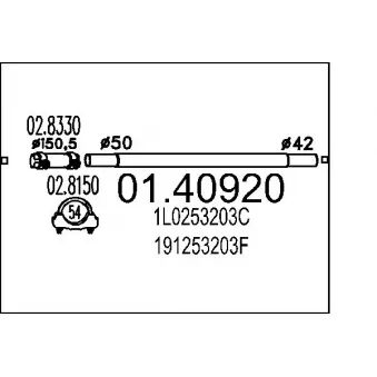 MTS 01.40920 - Tuyau d'échappement