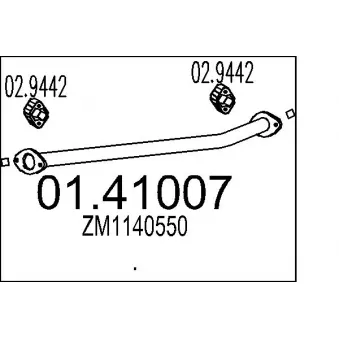 MTS 01.41007 - Tuyau d'échappement