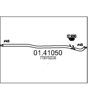 MTS 01.41050 - Tuyau d'échappement