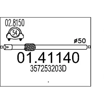 MTS 01.41140 - Tuyau d'échappement