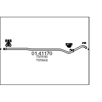 MTS 01.41170 - Tuyau d'échappement